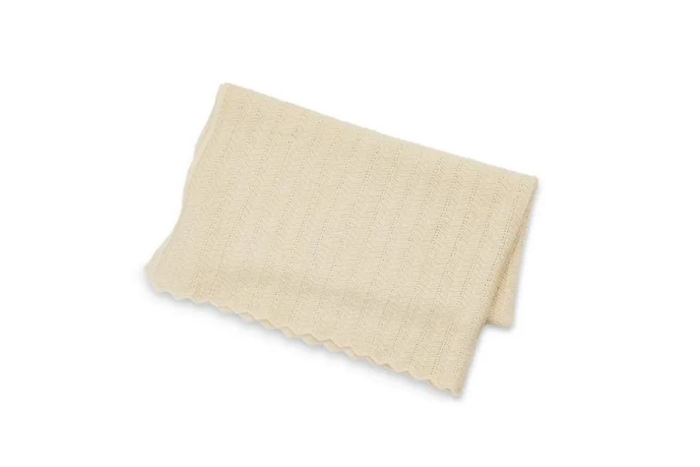Baby Blanket Fishbone Merino Wool