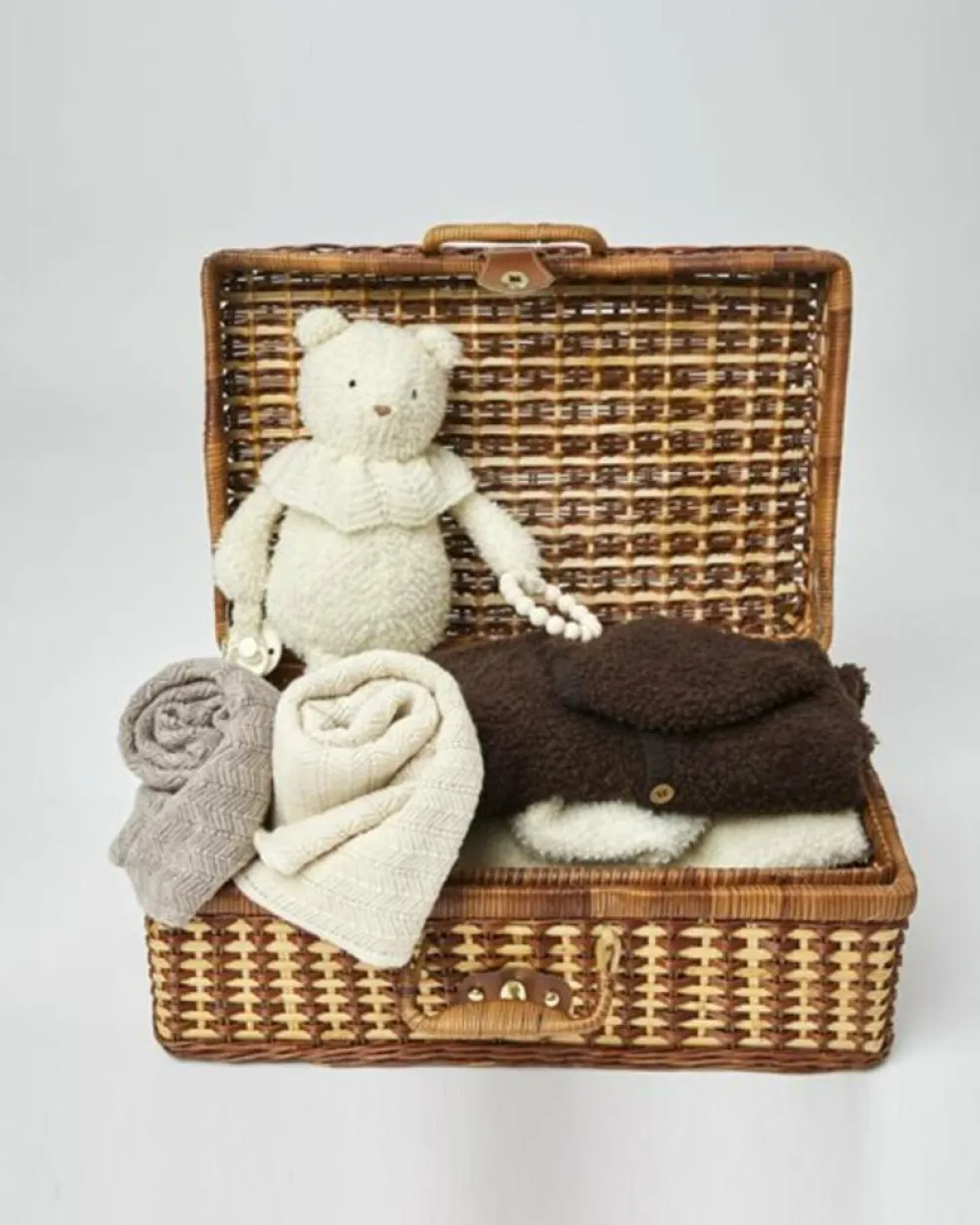 Baby Blanket Fishbone Merino Wool