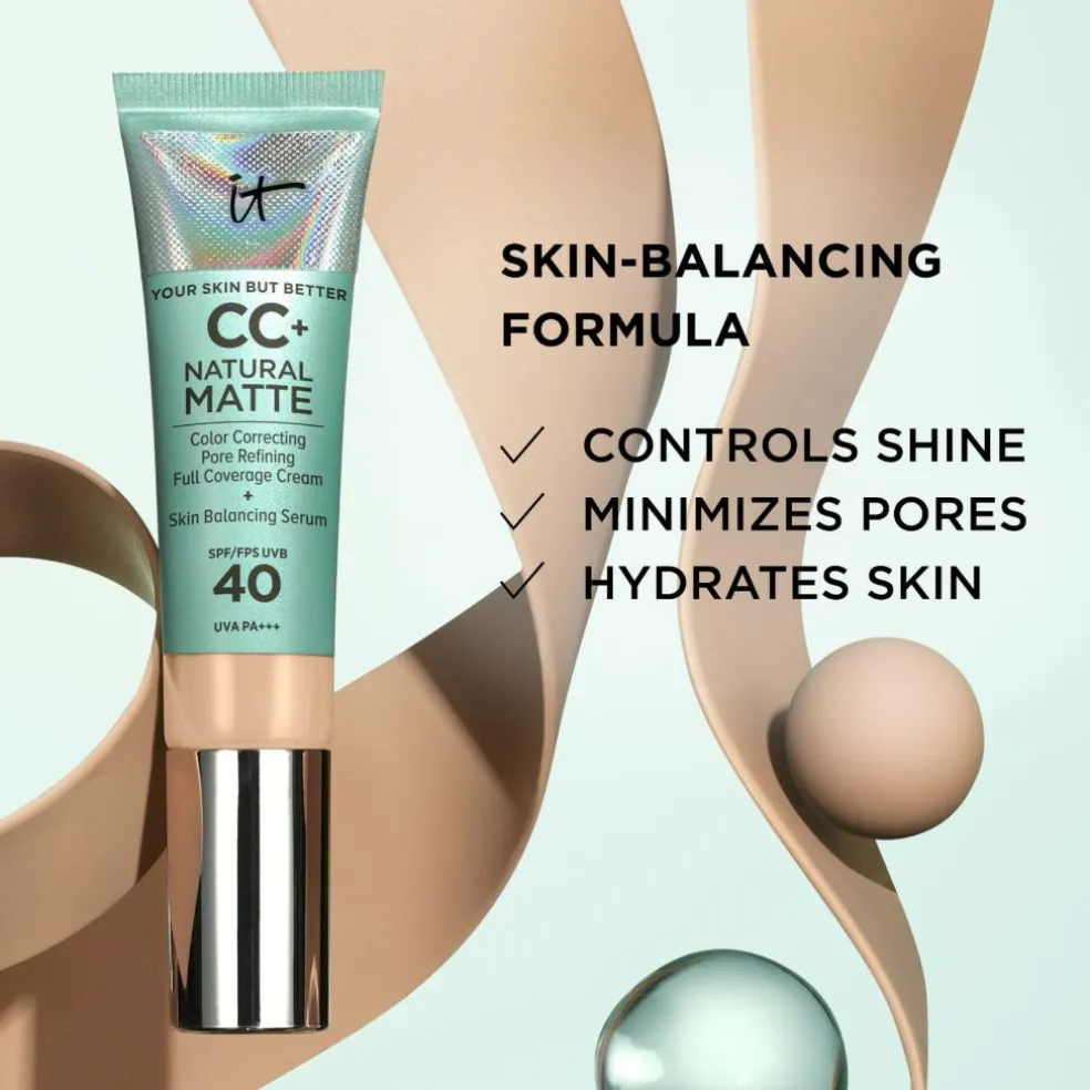 CC+ Cream Natural Matte Foundation for Oily Skin with SPF 40