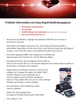 Easy Rapid blodtryksmåler arm 22-42 cm