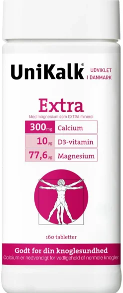 Extra - Kalk 300 mg, Magnesium 77,6 µg og D-vitamin 10 µg