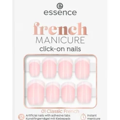 French Manicure Click-On Nails