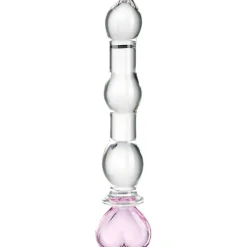Heart Beaded Glas Dildo