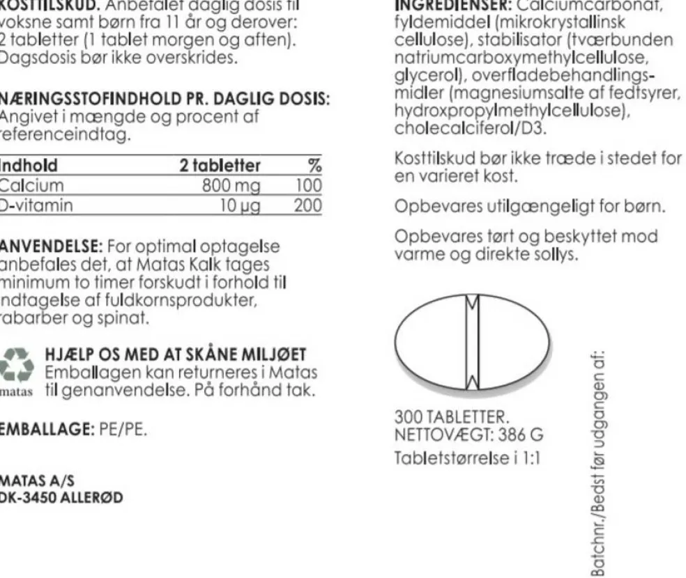 Kalk 400 mg + D-vitamin 5 µg