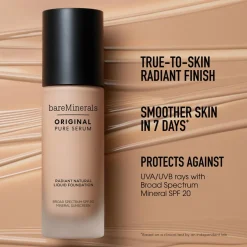 ORIGINAL Pure Serum Radiant Natural Liquid Foundation Mineral SPF 20