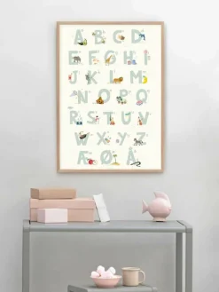 Plakat 'Alfabet Blå, Dansk'