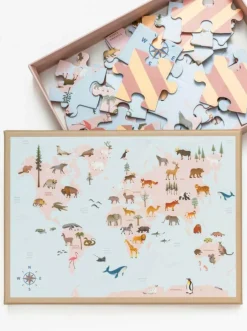 Puslespil 'World Map Animal'