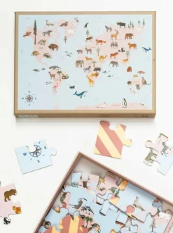 Puslespil 'World Map Animal'