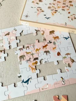 Puslespil 'World Map Animal'