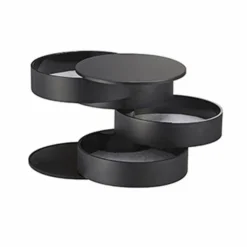 Roterbar Rundt Smykkeskrin Organizer Med 4 Rum