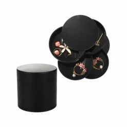 Roterbar Rundt Smykkeskrin Organizer Med 4 Rum