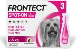 Spot-on, opløsning til hund 2-5 kg