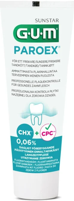 Tandpasta Paroex 0,06% Klorhexidin v/tandkødsbetændelse