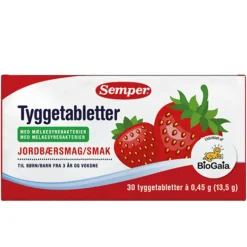 Tyggetabletter med Mælkesyrebakterier Jordbær
